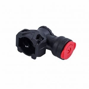 Фитинг пластик (черно-красный) разборный (Push-In) угловой ф10x1,0 АК5051